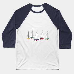 Harbor 20 Sailboats Rounding a Mark Baseball T-Shirt